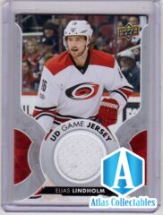 ELIAS LINDHOLM 17/18 Upper Deck UD Game Jersey #GJ-EL Carolina Hurricanes